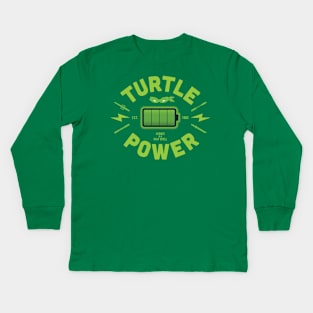 Turtle Power - ooze green Kids Long Sleeve T-Shirt